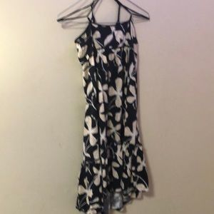 this is an old navy girls, medium, black, yellow and white flower dress